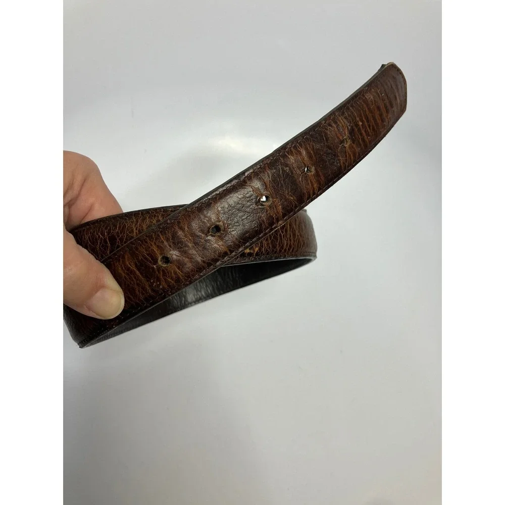 Cody James brown leather belt longhorn cow belt buckle size 28 western‎ cowboy